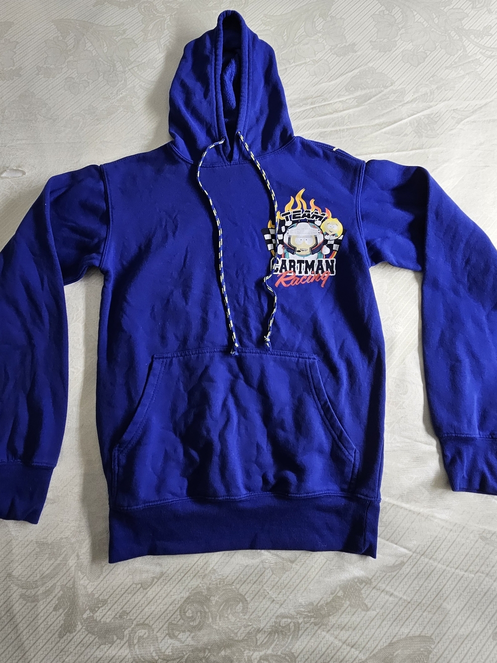 South Park Team Cartman Racing Graphic Hoodie Royal Blue XS 2024 Comedy Central